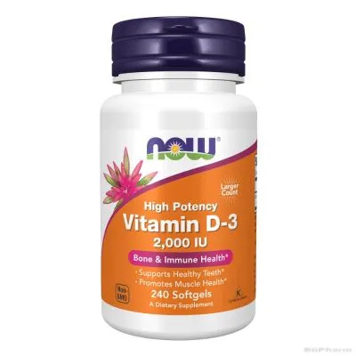 Витамин Д3 2000 IU х 240 меки капсули Now Foods | Vitamin D-3