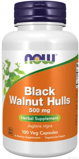 Люспи от Черен орех Екстракт 500 мг х 100 капсули Now Foods | Black Walnut Hulls