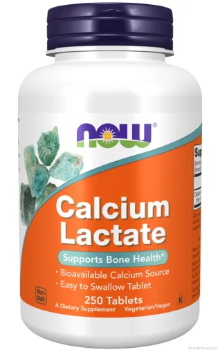 Калций лактат 85 мг х 250 таблетки Now Foods | Calcium Lactate