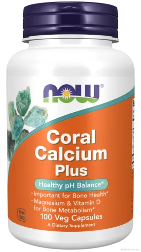 Корал Калций Плюс х 100 веган капсули Now Foods | Coral Calcium Plus