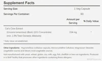 Котешки нокът екстракт 334 мг х 120 веган капсули Now Foods | Cat's Claw