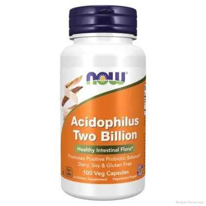 Пробиотик Ацидофилус 2 милиарда CFU х 100 капсули Now Foods | Acidophilus 2 Billion