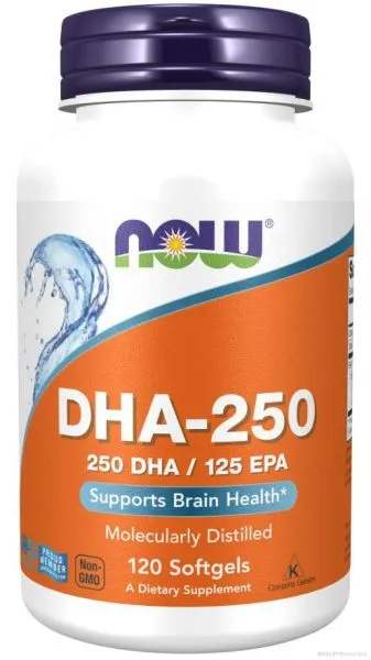 Омега 3 Рибено Масло DHA 250 мг х 120 меки капсули Now Foods | Omega-3 DHA