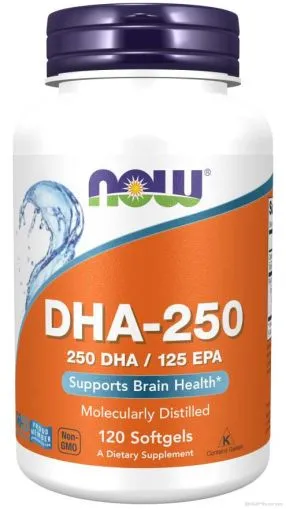 Омега 3 Рибено Масло DHA 250 мг х 120 меки капсули Now Foods | Omega-3 DHA