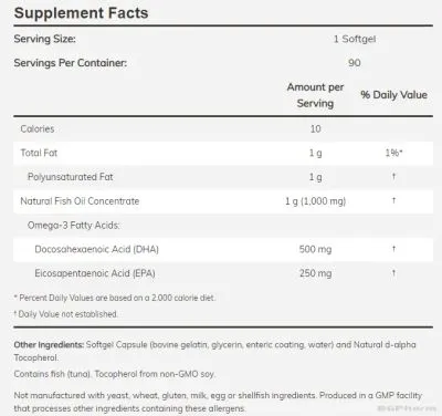 Омега 3 Рибено Масло DHA 500 мг х 180 меки капсули Now Foods | Omega-3 DHA