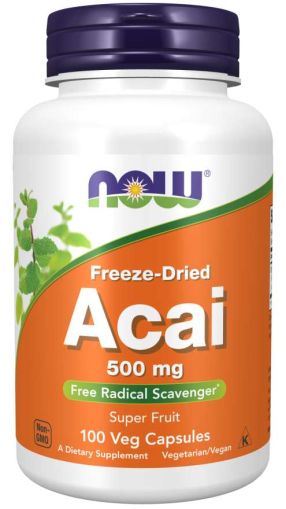 Акай бери екстракт 500 мг х 100 капсули Now Foods | Acai