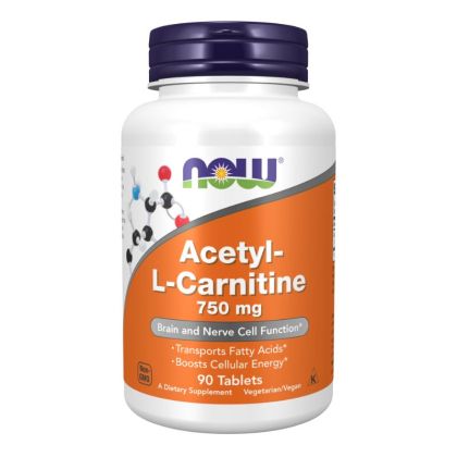 Ацетил Л-Карнитин 750 мг х 90 таблетки Now Foods | Acetyl L-Carnitine