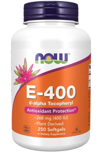 Витамин E 400 IU х 250 меки капсули Now Foods | Vitamin E (D-алфа токоферол)