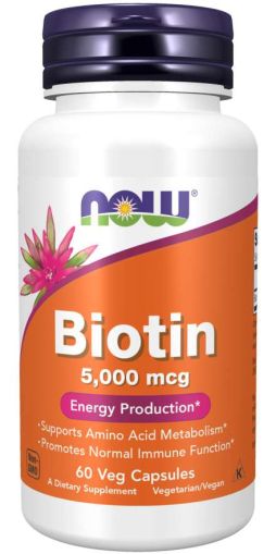 Биотин (Витамин Б7) 10000 мкг х 60 капсули Now Foods | Biotin Vitamin B-7