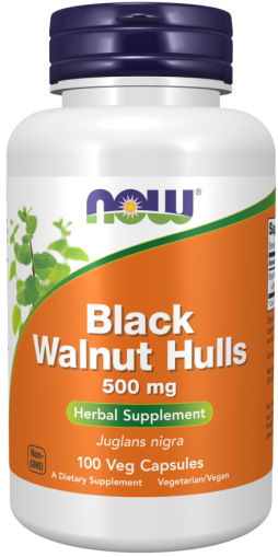 Люспи от Черен орех Екстракт 500 мг х 100 капсули Now Foods | Black Walnut Hulls