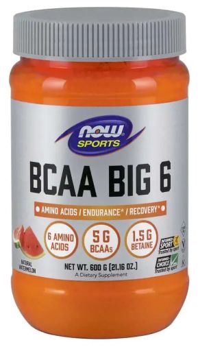 БЦАА Аминокиселини + цитрулин, таурин и бетаин 600 гр Now Foods | BCAA BIG 6