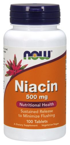 Ниацин (Витамин Б3) 500 мг х 100 таблетки Now Foods | Niacin Vitamin B-3