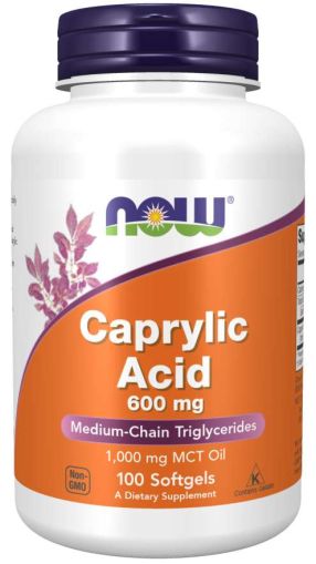 Каприлова киселина 600 мг х 100 меки капсули Now Foods | Caprylic Acid