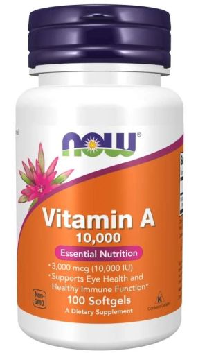 Витамин А 10000 IU х 100 меки капсули Now Foods | Vitamin A