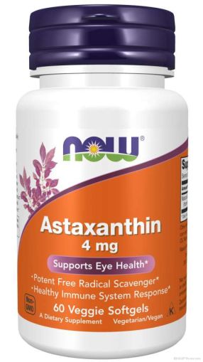 Астаксантин 4 мг х 60 меки капсули Now Foods | Astaxanthin