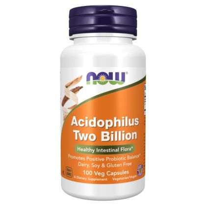 Пробиотик Ацидофилус 2 милиарда CFU х 100 капсули Now Foods | Acidophilus 2 Billion