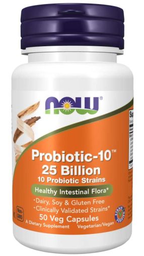 Пробиотик 10™ 25 милиарда CFU х 50 капсули Now Foods | Probiotic-10