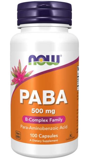 ПАБА (Пара амино бензоена киселина) 500 мг х 100 капсули Now Foods | PABA