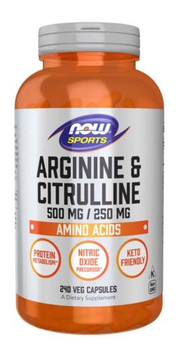 Аргинин и Цитрулин 500/250 мг х 240 капсули Now Foods Sports | Arginine + Citrulline