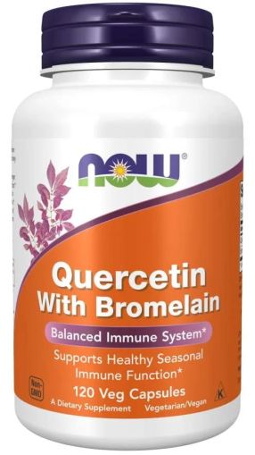 Кверцетин с бромелаин х 120 капсули Now Foods | Quercetin + Bromelain