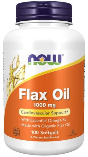 Ленено масло БИО 1000 мг х 100 меки капсули Now Foods | Flax Oil