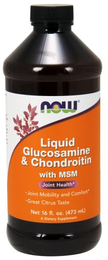 Глюкозамин, Хондроитин и МСМ Течен х 475 мл Now Foods | Glucosamine, Chondroitin & MSM