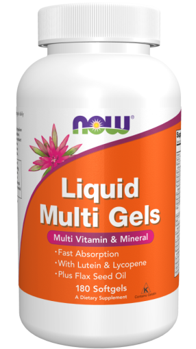 Liquid Multi Gels Мултивитамини х 180 меки капсули Now Foods