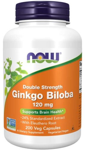 Гинко Билоба екстракт 120 мг х 200 капсули Now Foods | Ginkgo Biloba