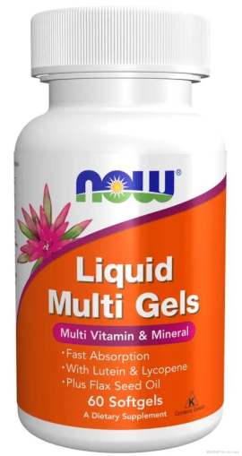 Liquid Multi Gels Мултивитамини х 60 меки капсули Now Foods