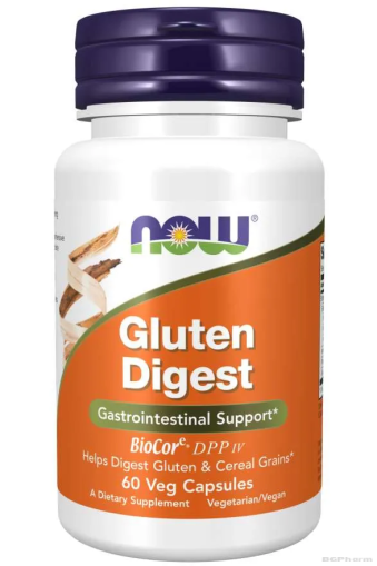 Gluten Digest Храносмилателни ензими за смилане на глутена х 60 капсули Now Foods