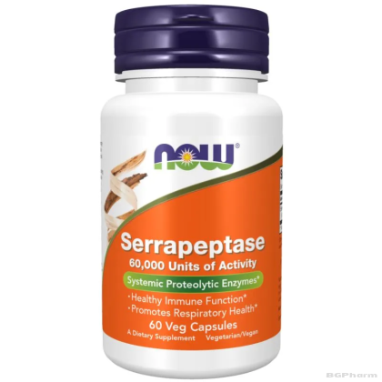 Серапептаза 60000 SU х 60 капсули Now Foods | Serrapeptase