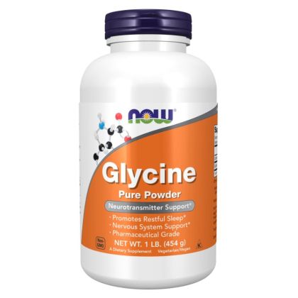 Л-Глицин на прах 454 грама Now Foods | L-Glycine