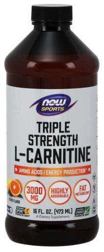 Л-Карнитин течен 3000 мг с вкус на цитруси х 465 мл Now Foods | L-Carnitine Liquid