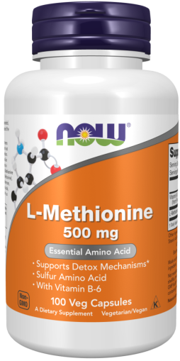 Л-Метионин 500 мг х 100 капсули Now Foods | L-Methionine