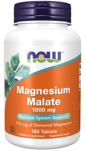 Магнезий малат 1000 мг х 180 таблетки Now Foods | Magnesium Malate