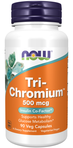 Три-Хромиум 500 мкг + Канела х 90 капсули Now Foods | Tri-Chromium