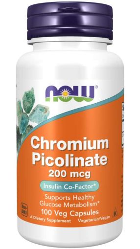 Хром пиколинат 200 мкг х 100 капсули Now Foods | Chromium Picolinate