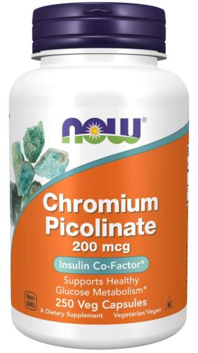 Хром пиколинат 200 мкг х 250 капсули Now Foods | Chromium Picolinate