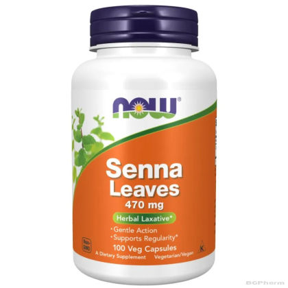 Сена 470 мг х 100 капсули Now Foods | Senna Leaves