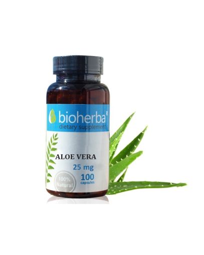 Алое вера 25 мг х 100 капсули БИОХЕРБА | BIOHERBA Aloe Vera