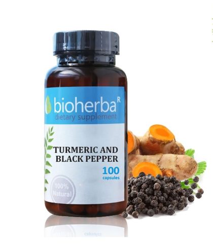 Куркума и черен пипер 360 мг х 100 капсули БИОХЕРБА | BIOHERBA Tureric & Black Pepper