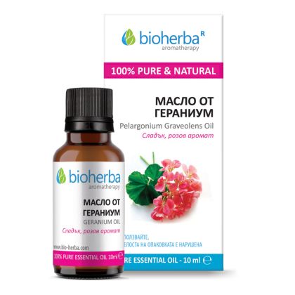 ГЕРАНИУМ (ИНДРИШЕ) Етерично масло х 10 мл БИОХЕРБА | BIOHERBA Essential oil - Geranium