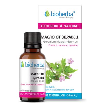 ЗДРАВЕЦ Етерично масло х 10 мл БИОХЕРБА | BIOHERBA Essential oil - Geranium