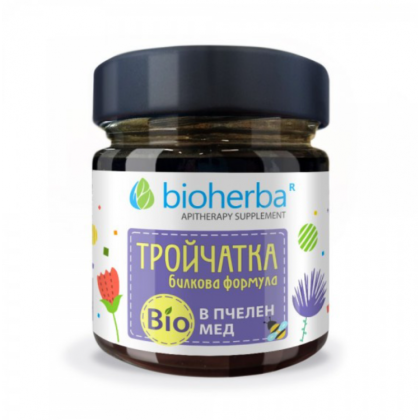 Пчелен мед БИО + Тройчатка х 280 гр БИОХЕРБА | ORGANIC BEE HONEY BIOHERBA