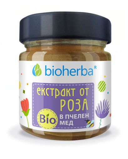 Пчелен мед БИО + Екстракт от роза х 280 гр БИОХЕРБА | ORGANIC BEE HONEY BIOHERBA