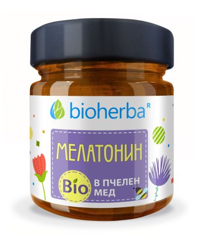 Пчелен мед БИО + Мелатонин х 280 гр БИОХЕРБА | ORGANIC BEE HONEY BIOHERBA