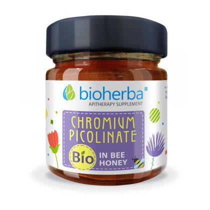 Пчелен мед БИО + Хром пиколинат х 280 гр БИОХЕРБА | ORGANIC BEE HONEY BIOHERBA