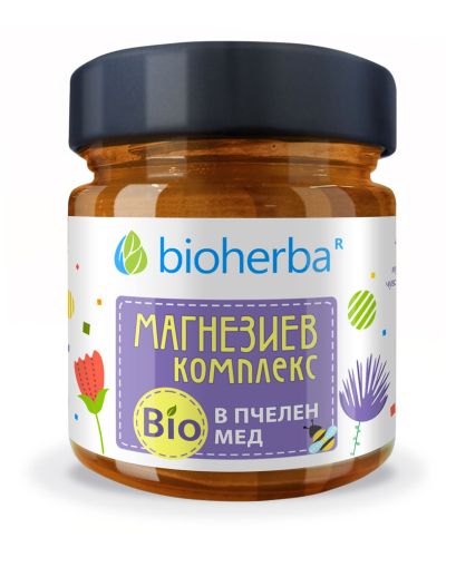 Пчелен мед БИО + Магнезиев комплекс х 280 гр БИОХЕРБА | ORGANIC BEE HONEY BIOHERBA