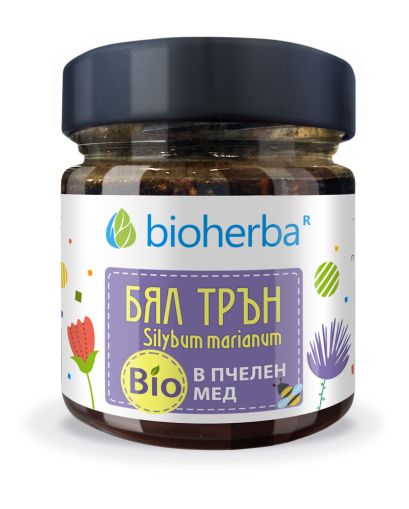 Пчелен мед БИО + Бял трън х 280 гр БИОХЕРБА | ORGANIC BEE HONEY BIOHERBA