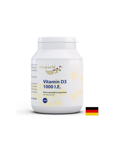 Витамин Д3 1000 IU 25 мкг x 200 таблетки ВИТА УЪРЛД | Vita World Vitamin D3